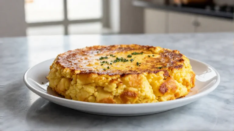 Tortilla hiszpańska z Air Fryer na talerzu.