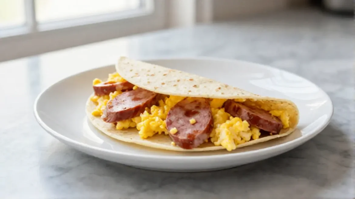 Tortilla z jajkiem i parówką z air fryer