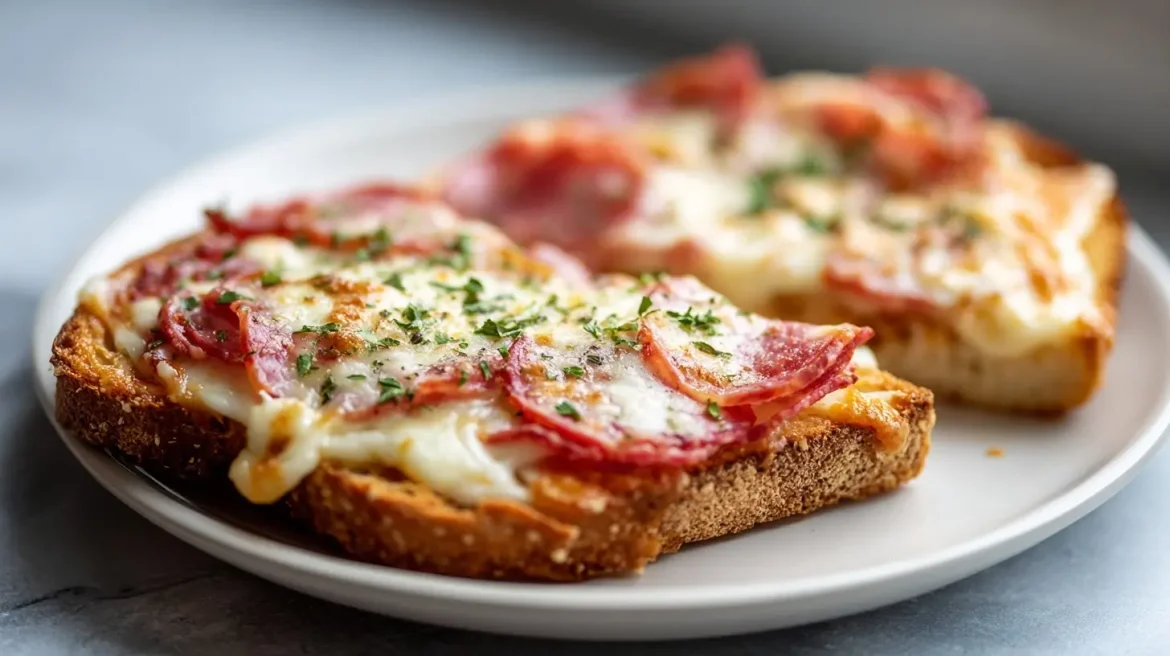 Tosty ala pizza z Air Fryer na chrupiącym chlebie.