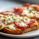 Tosty ala pizza z Air Fryer na chrupiącym chlebie.