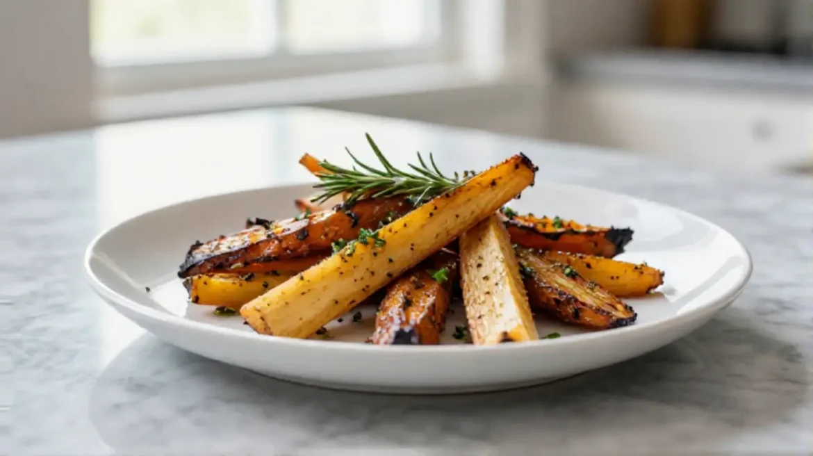 Sycące warzywa korzeniowe pieczone z rozmarynem z Air Fryer