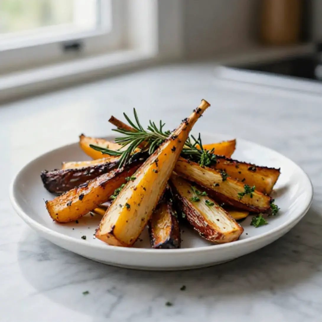 Atrakcyjne warzywa korzeniowe pieczone z rozmarynem z Air Fryer