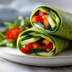 wrap z cukinii w air fryer na talerzu