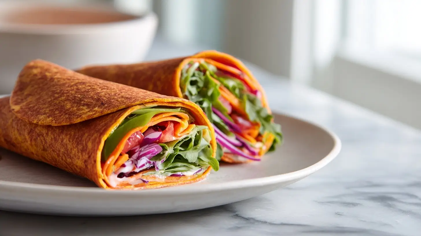 Wrap z marchewki w Air Fryer na talerzu