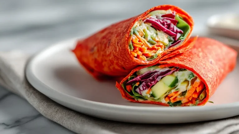 Wrap z marchewki w Air Fryer na talerzu.